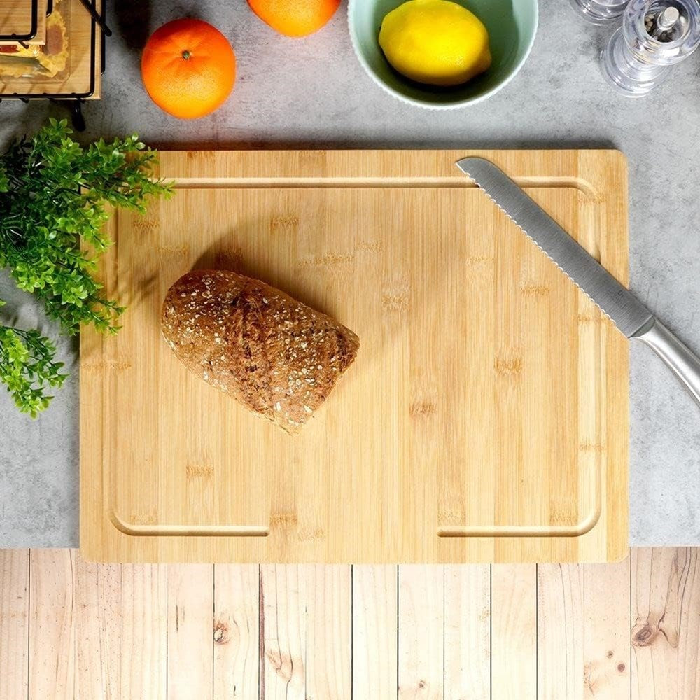 Bamboo Chopping Board with Rising Edge