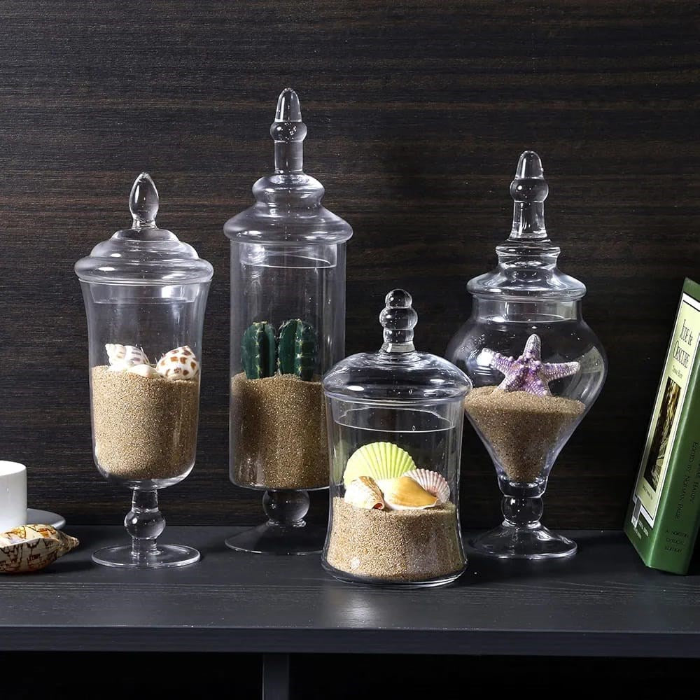 Decorative Glass Jar Set  (4 Pcs) | Full House Lebanon