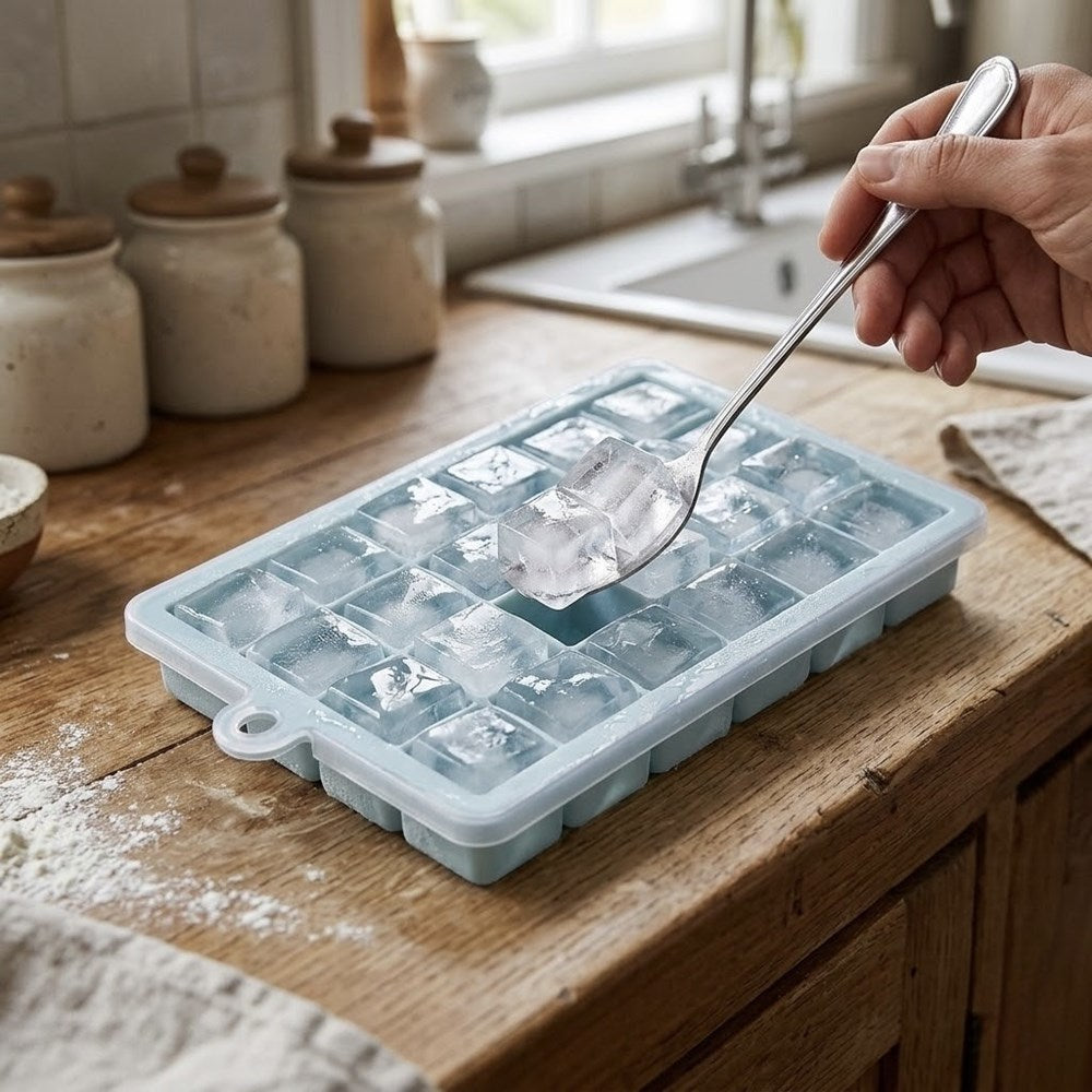 24-Grids Silicone Ice Cube with Plastic Cover