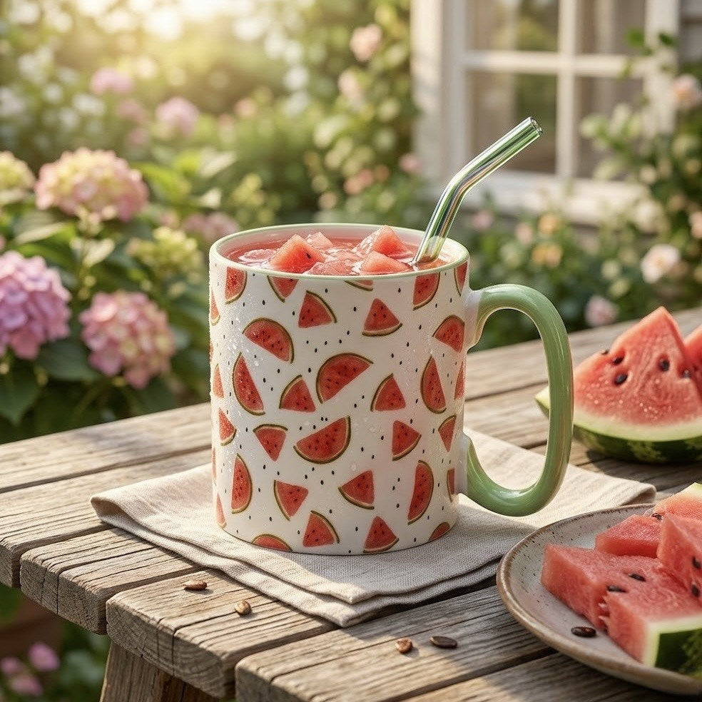 Watermelon Patterned Ceramic Mug | Full House Lebanon