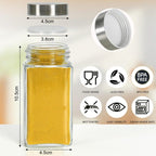 Square Base Glass Spice Jar | Full House Lebanon