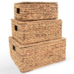 Rectangular Handwoven Seagrass Storage Box Set (3 Pcs) | Full House Lebanon