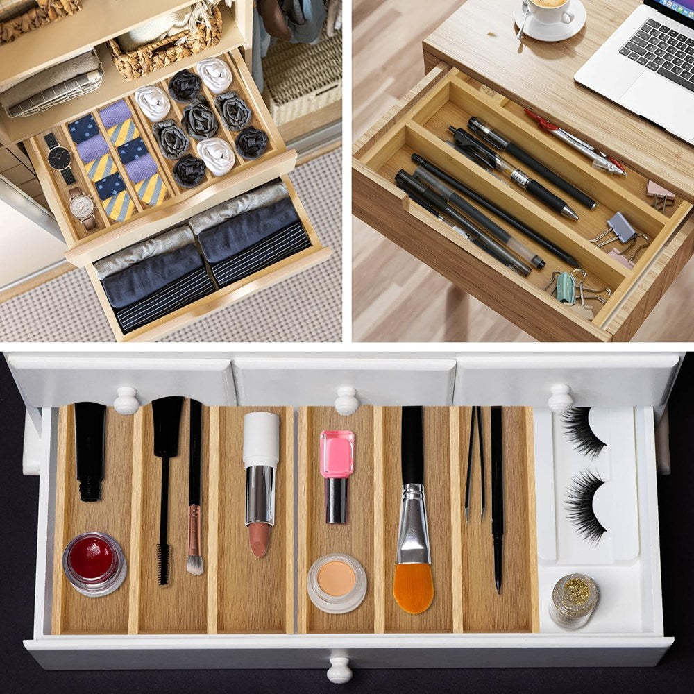 3 -Compartment Bamboo Drawer Organizer | Full House Lebanon