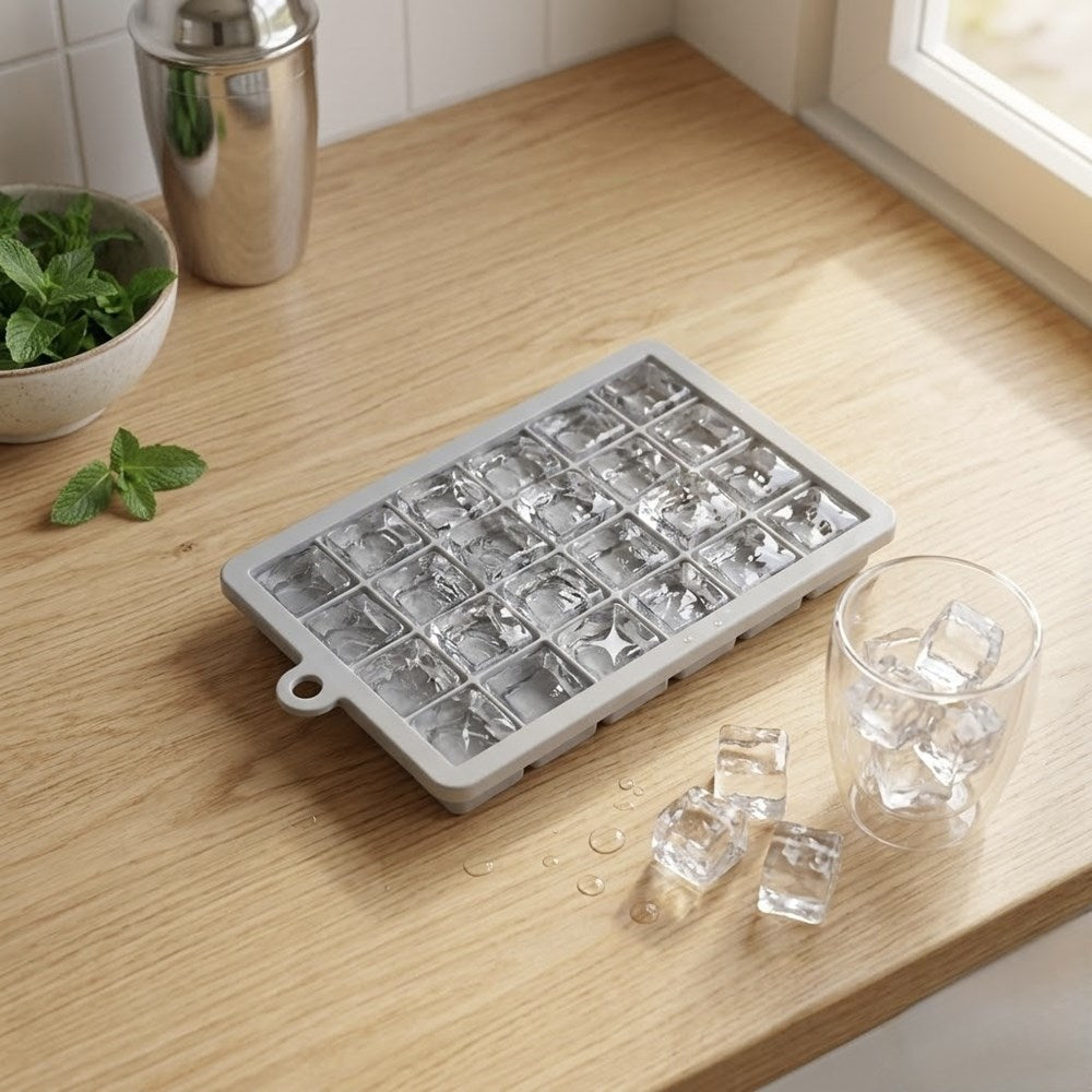 24-Grids Silicone Ice Cube with Plastic Cover