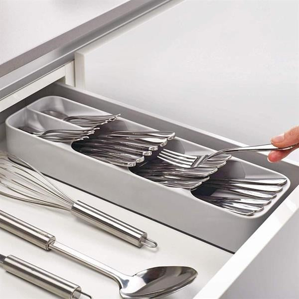 Plastic Compact Cutlery Organizer - 9 compartments, White | Full House Lebanon