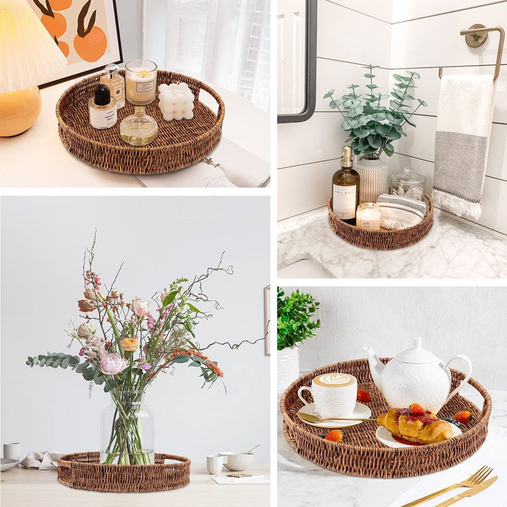 Hand-Woven Rattan Serving Tray Set (3 Pcs ) | Full House Lebanon