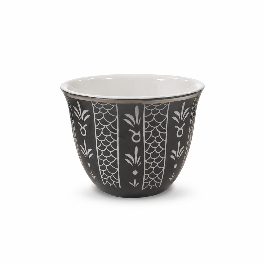 Black & White Shaffeh Coffee Cup Set – Set Of 12
