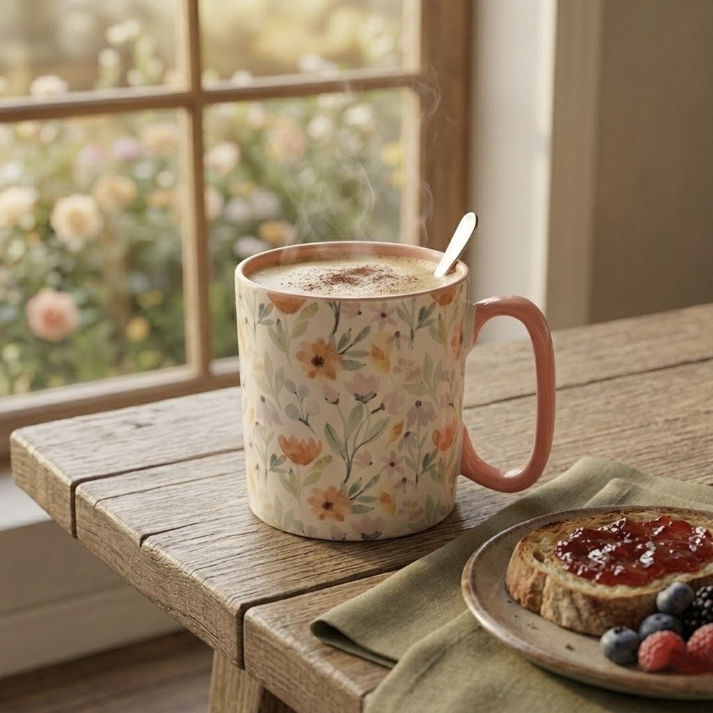 Cozy Floral Ceramic Mug