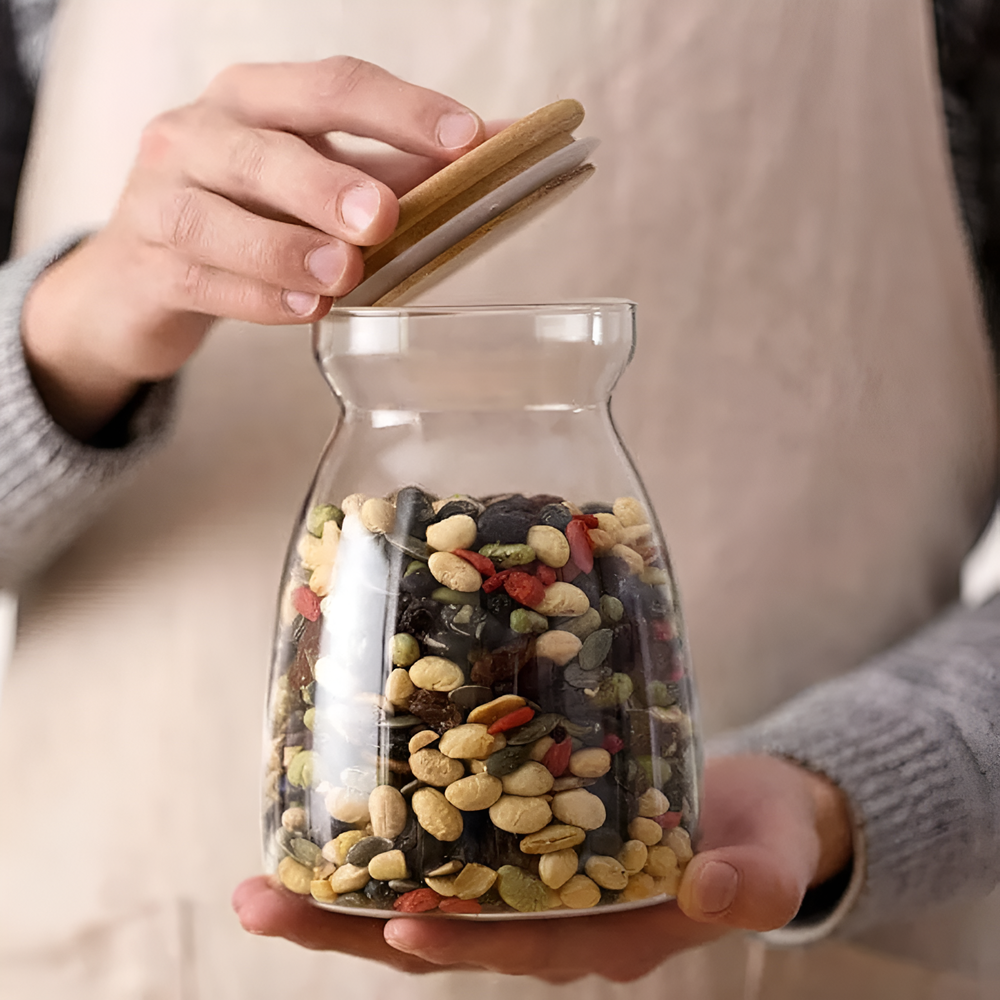 Airtight Glass Jar with Bamboo Lid | Full House Lebanon