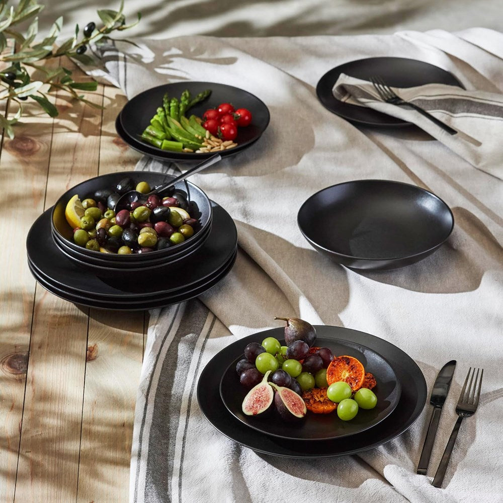 Black Mate Dinnerware Set (18 Pcs) | Full House Lebanon