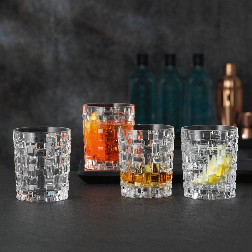 Grid-Design Glass Tumbler Set (6 Pcs) | Full House Lebanon