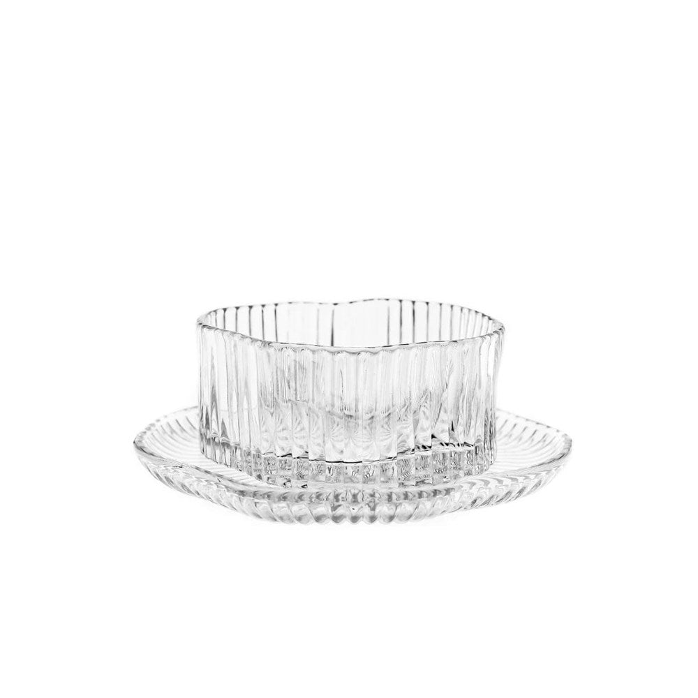 Glass Dessert Bowl & Saucer Set – 12 Pieces