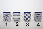 White & Blue Porcelain Mugs - 2 | Full House Lebanon