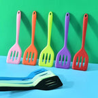 Silicone Slotted Turner - Aqua | Full House Lebanon