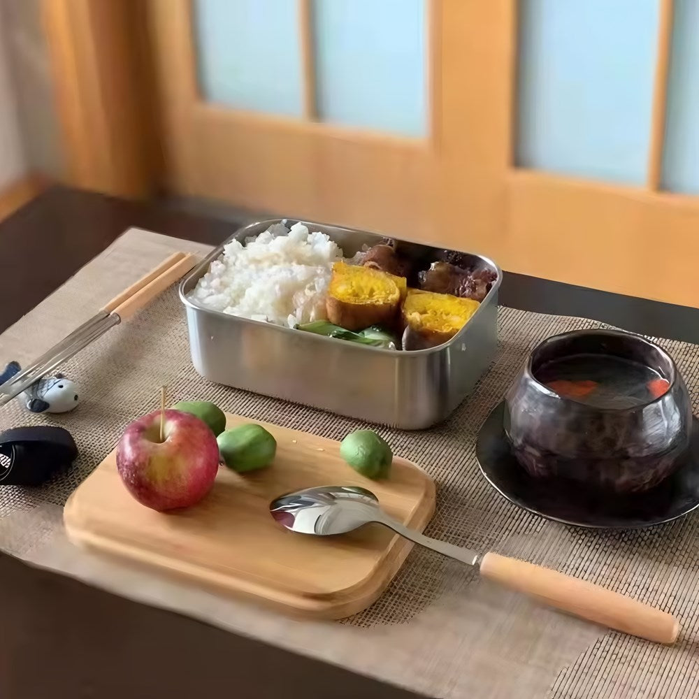 Stainless Steel Lunch Box with Bamboo Lid | Full House Lebanon