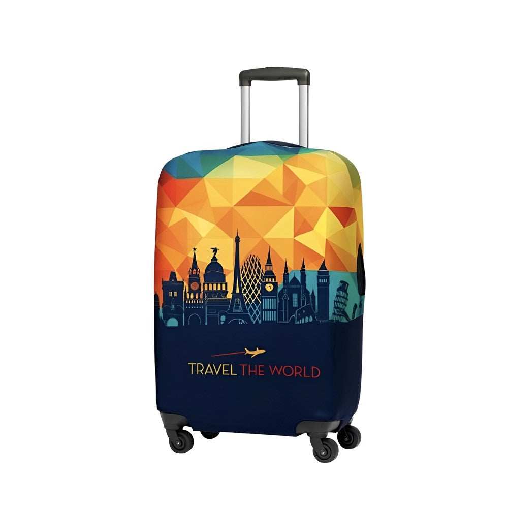 Travel-themed Elastic  Suitcase Protective Cover