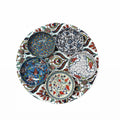 Round Metal  Printed Tray with 5 Bowls Set
