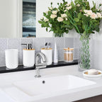 White Bathroom Accessories with Bamboo Lid - Toilet Brush | Full House Lebanon