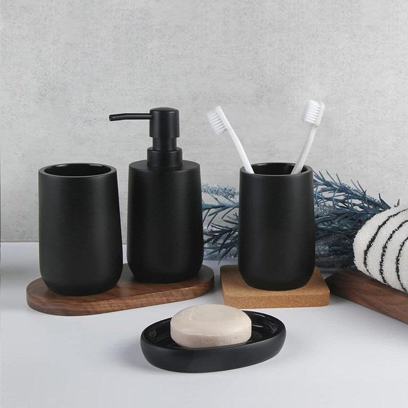 Black Matte Bathroom Accessories - Soap Dispenser | Full House Lebanon