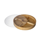 5-Compartment Round Snack Serving Tray with Lid | Full House Lebanon