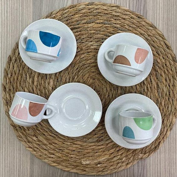 Dotted Coffee Cup Set (Half a Dozen) - Green | Full House Lebanon