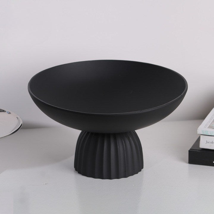 Matte Black Pedestal Decorative Bowl | Full House Lebanon