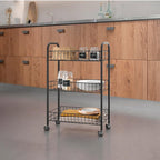 3 Tier Metal Storage Cart - Black | Full House Lebanon