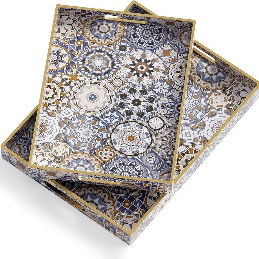 Decorative Serving Tray Set (2 Pcs) - 4 | Full House Lebanon