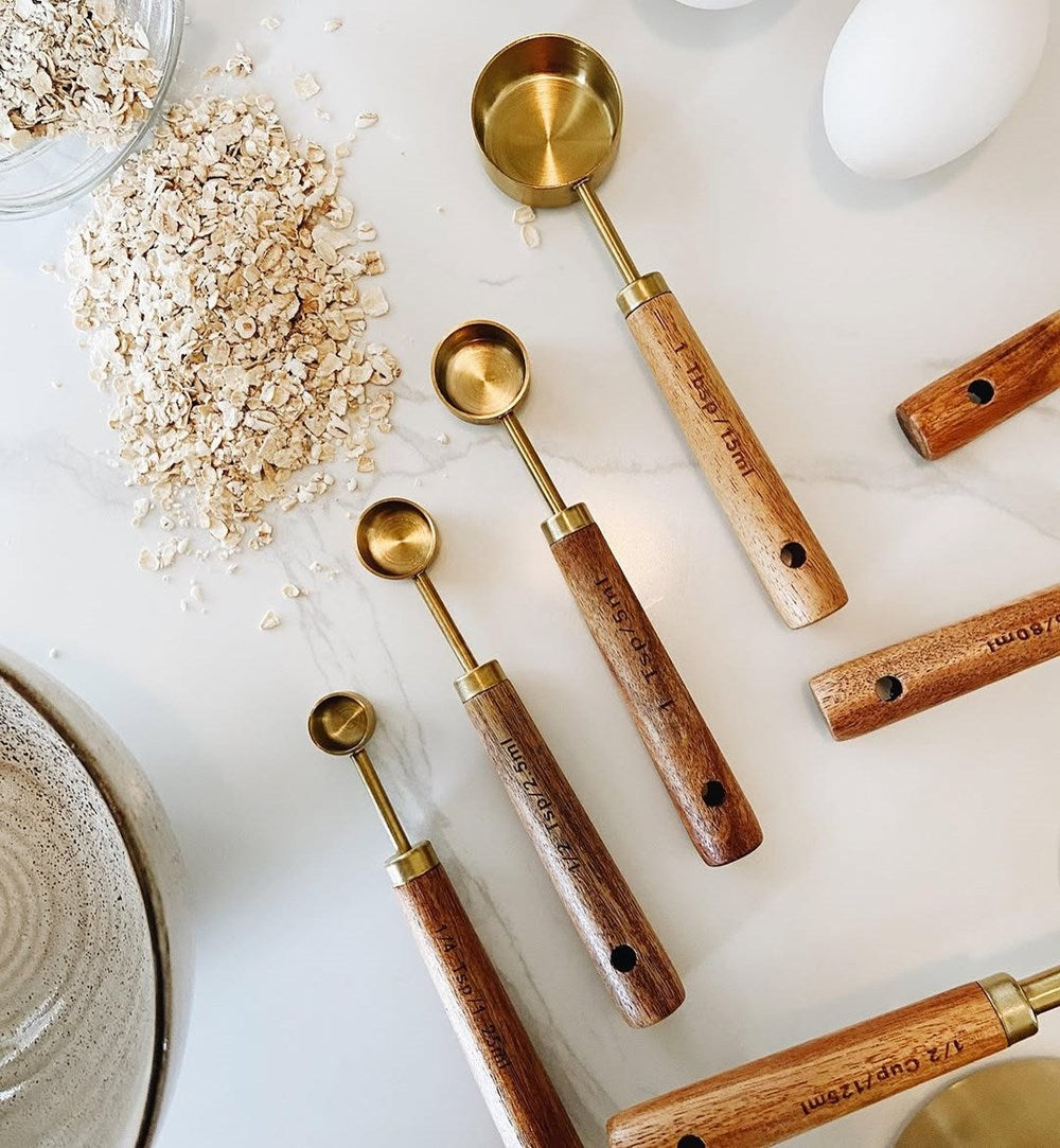 Gold Measuring Cups & Spoons Set (4 Pcs) | Full House Lebanon
