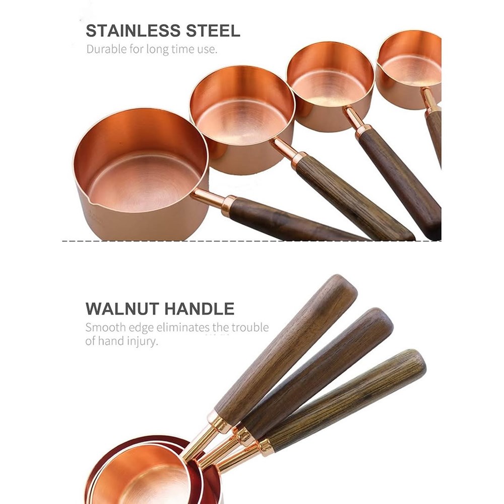 Rose Gold Measuring Cups & Spoons Set (4 Pcs) | Full House Lebanon