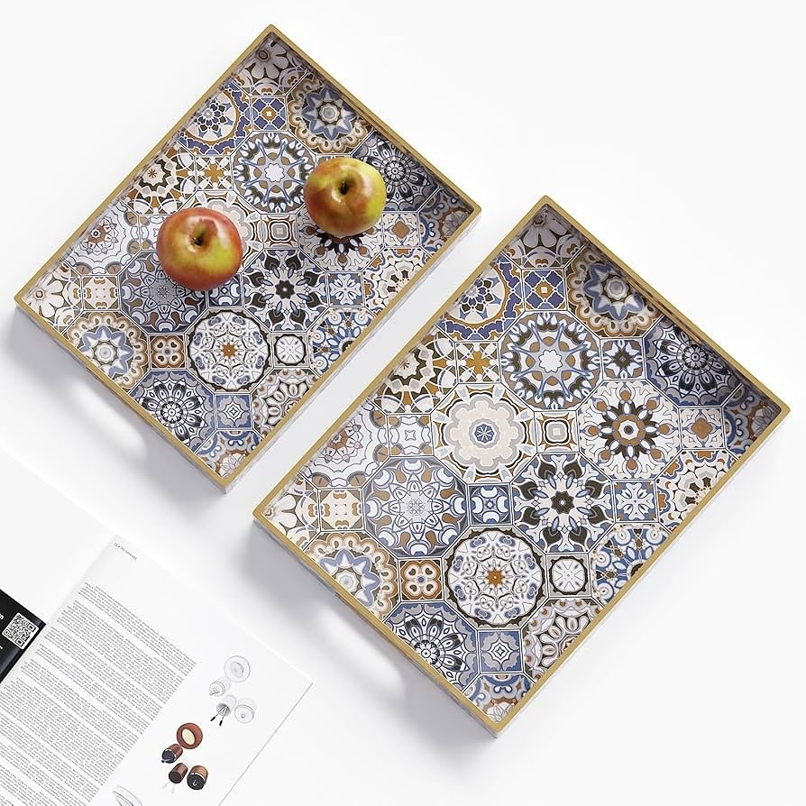 Decorative Serving Tray Set (2 Pcs) - 1 | Full House Lebanon
