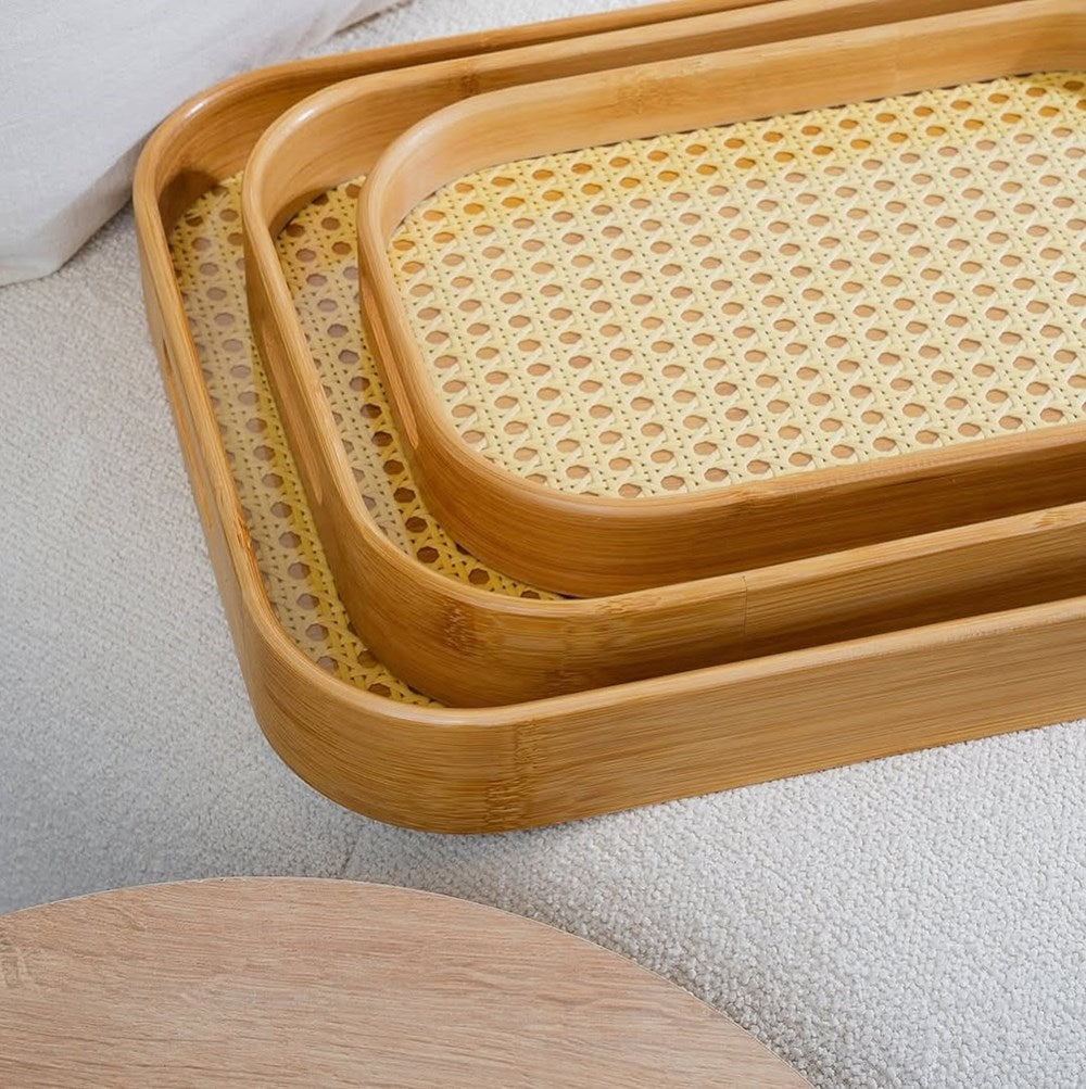 Bamboo Serving Tray Set (3 Pcs) | Full House Lebanon