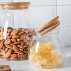Airtight Round Shaped Glass Jar with Bamboo Lid | Full House Lebanon