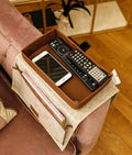 Felt Style Organizer with Leather Stipe - Grey | Full House Lebanon