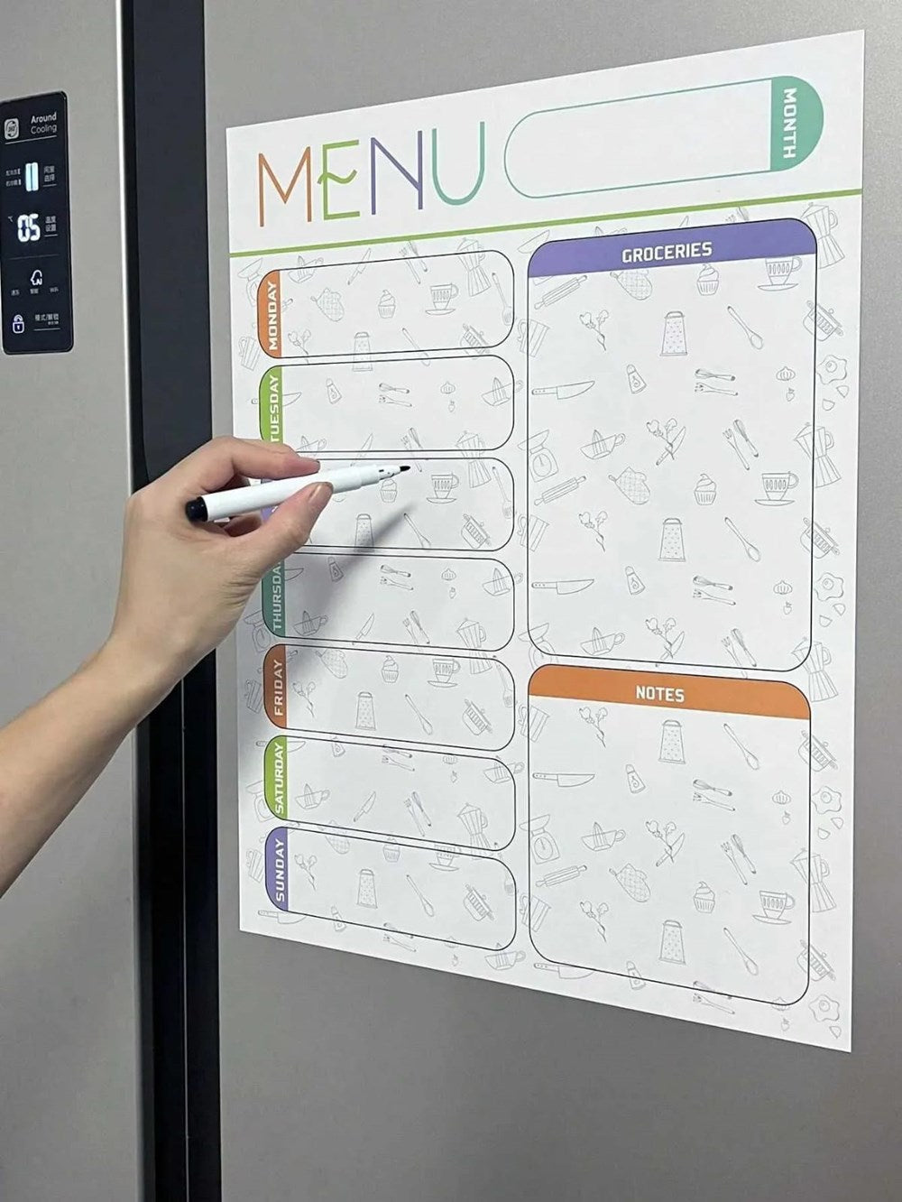 Magnetic Weekly Meal & Groceries Menu - Small | Full House Lebanon