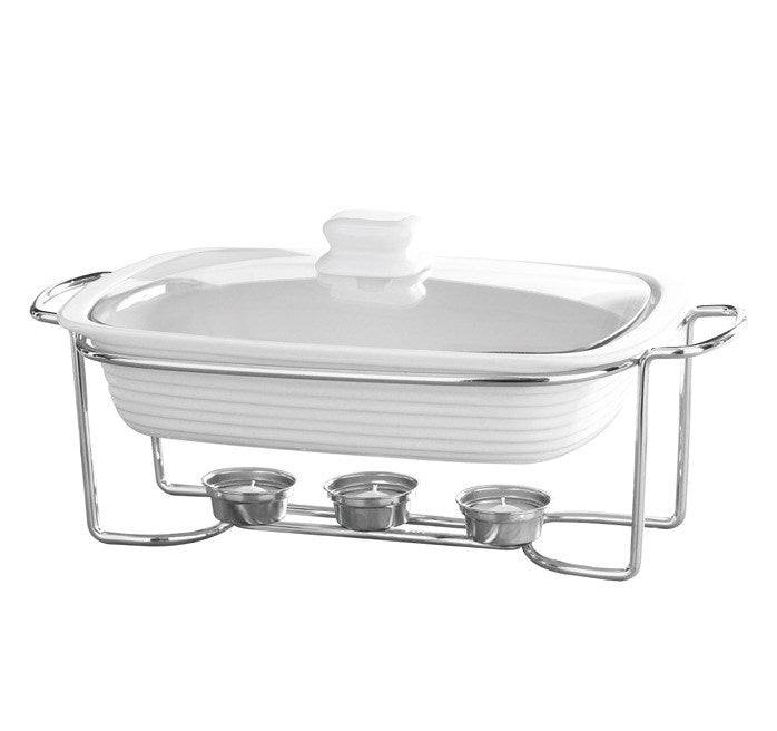 Rectangular Casserole Warmer with Glass Lid - Double | Full House Lebanon