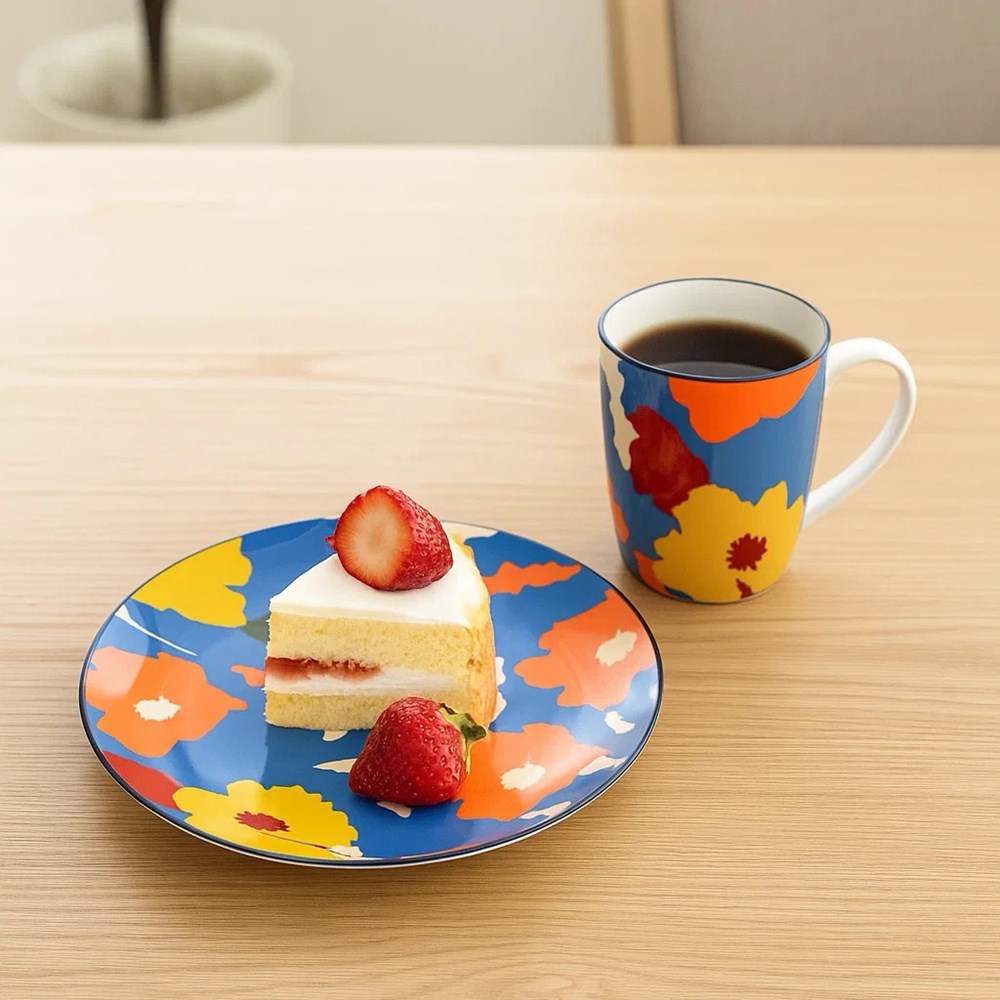 Floral Porcelain Dessert Plate & Mug - Mug | Full House Lebanon