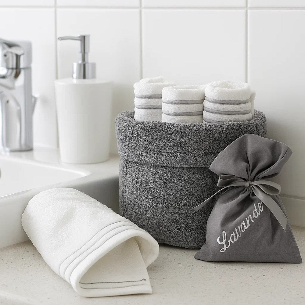 Cannon Towel Basket Set (8 Pcs) - White | Full House Lebanon