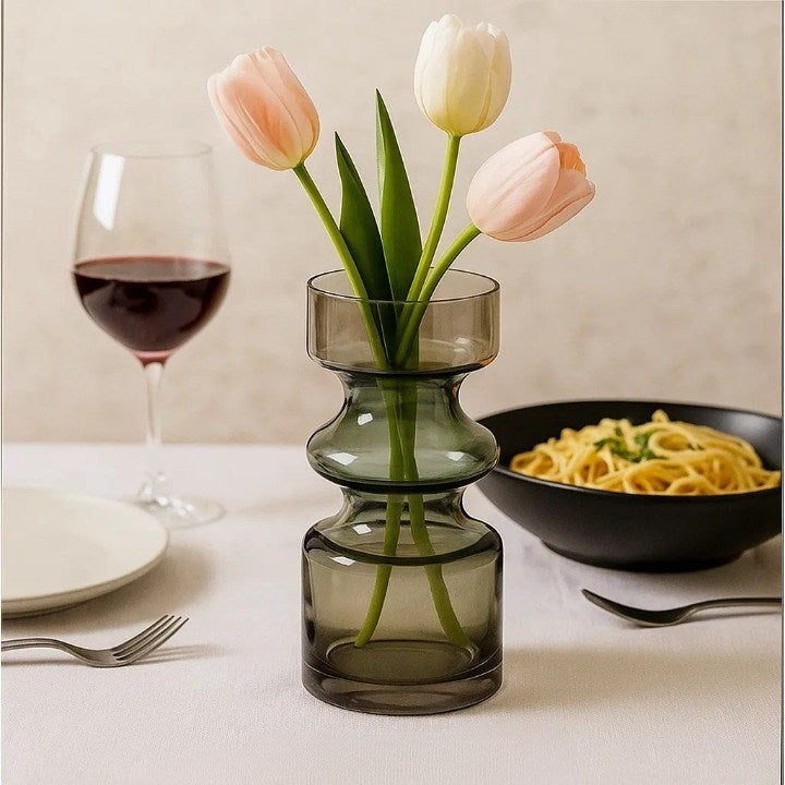 Hourglass Shaped Glass Vase | Full House Lebanon