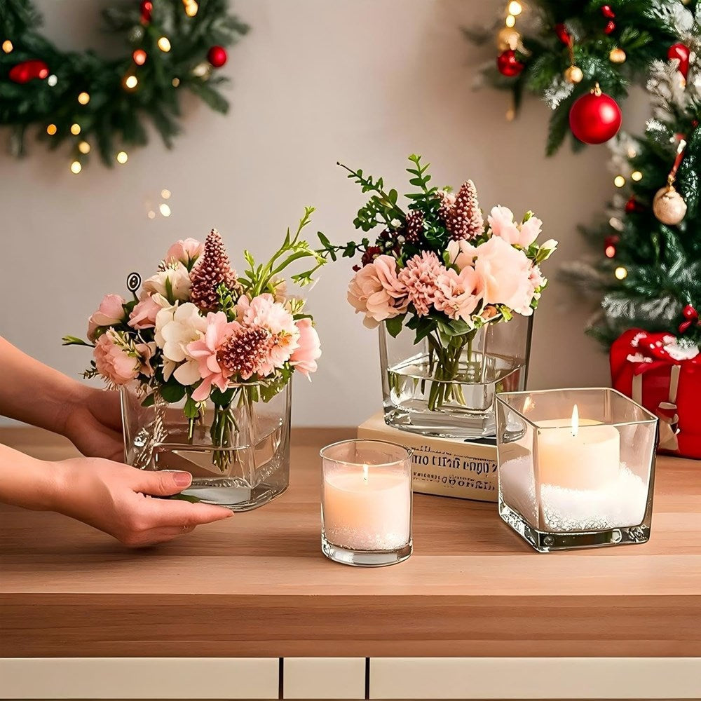 Cube Glass Vase - Large | Full House Lebanon