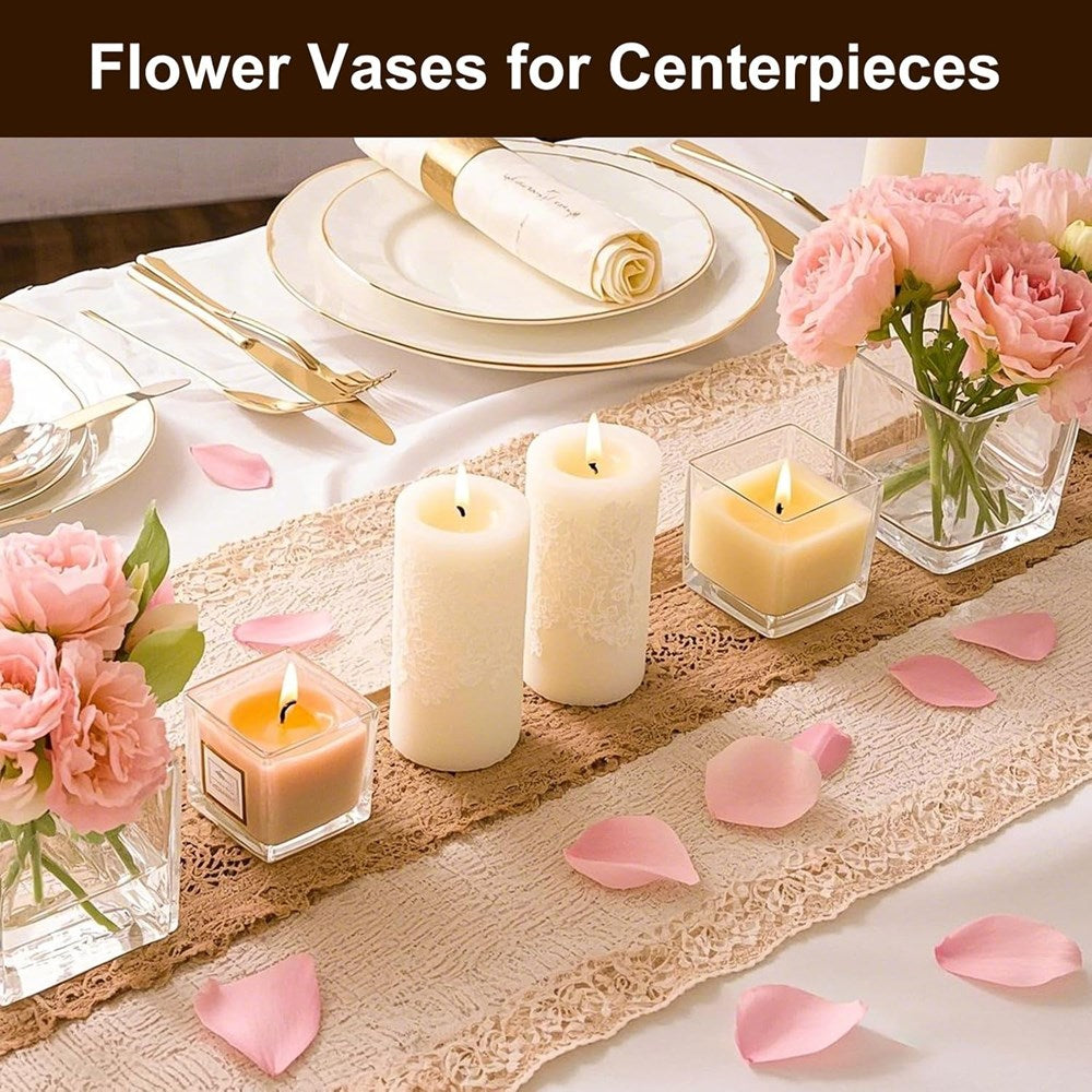 Cube Glass Vase - Medium | Full House Lebanon