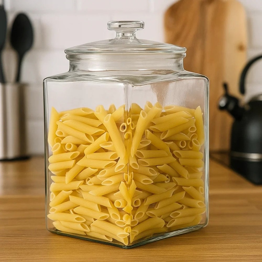 Square Base Glass Jar with Airtight Lid - 5 L | Full House Lebanon