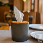 Tinted Tissue Box with Wooden Lid - Rectangular | Full House Lebanon