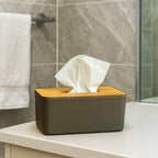 Tinted Tissue Box with Wooden Lid | Full House Lebanon