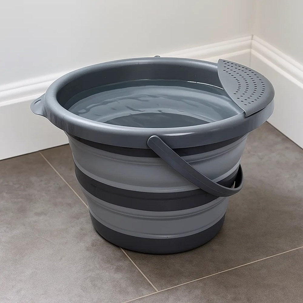 Collapsible Silicone Cleaning Bucket - 8 L, White | Full House Lebanon