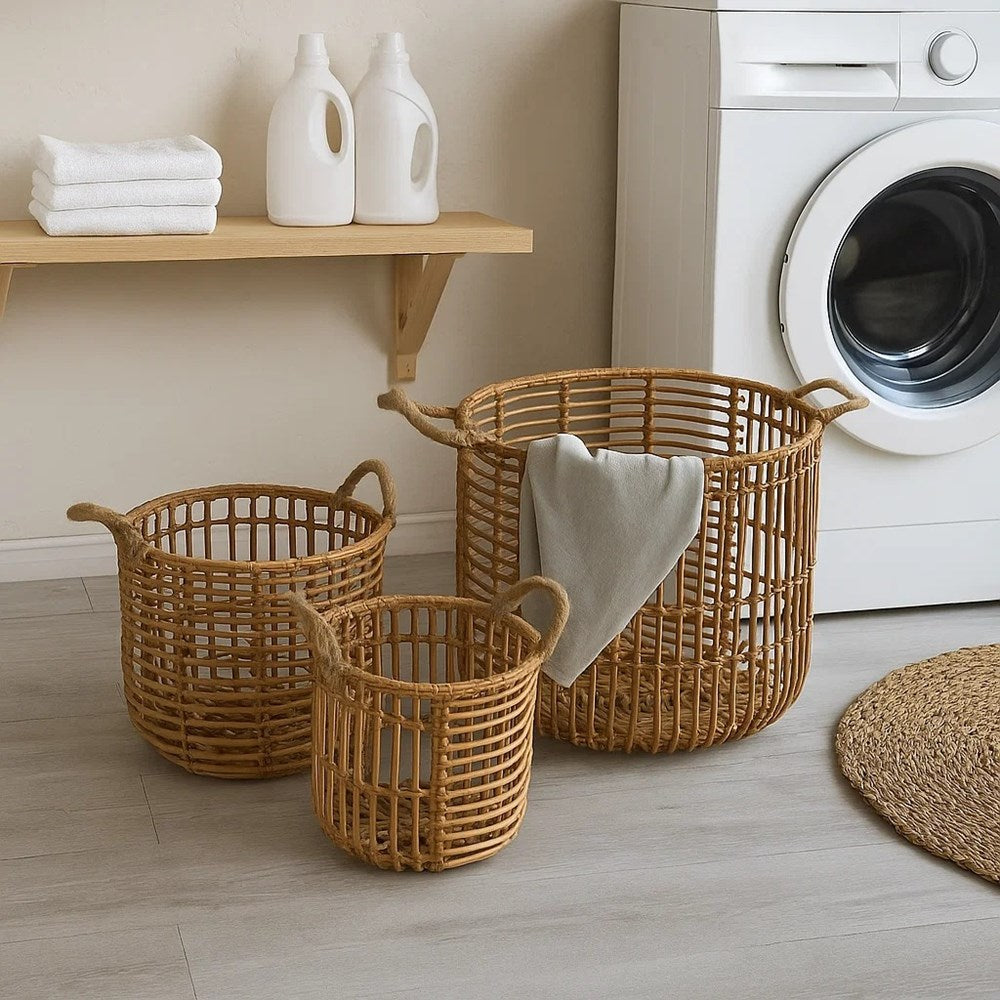 Rattan Storage Basket Set (3 Pcs) | Full House Lebanon