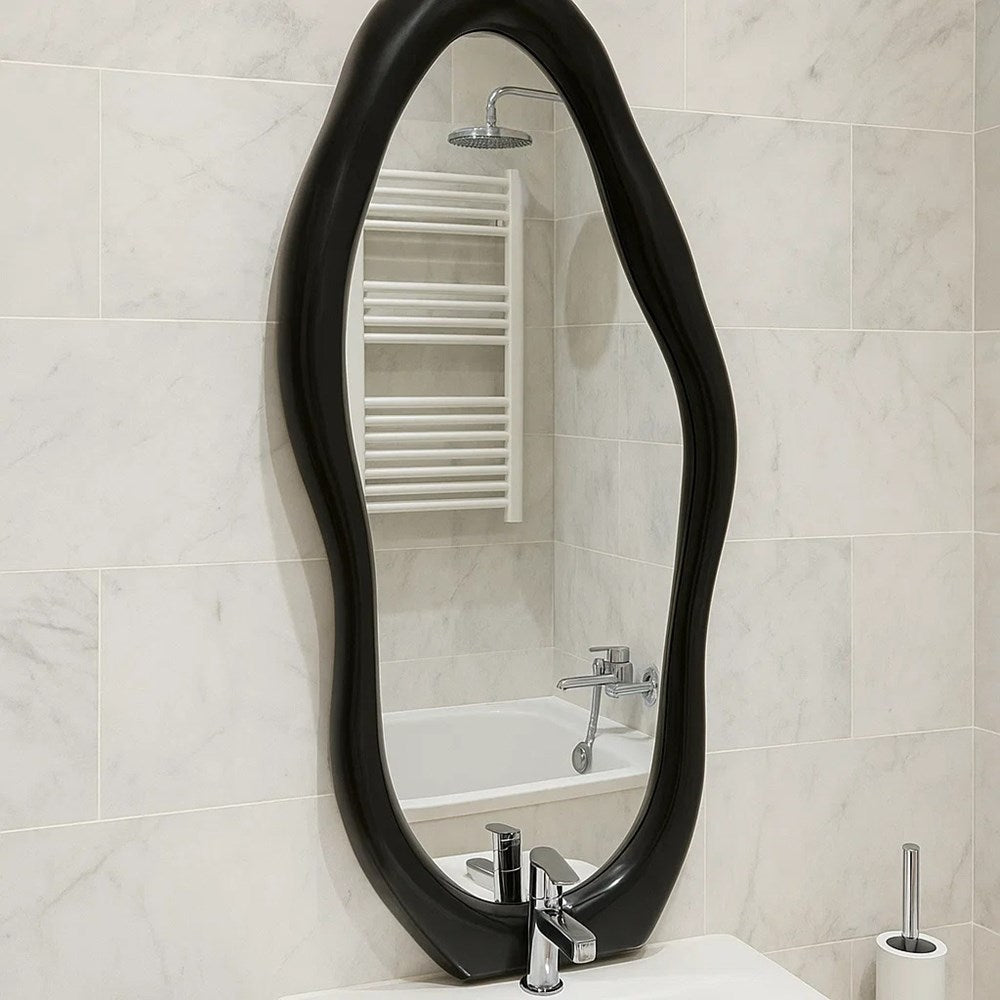 Irregular Wavy Wall Mirror - White | Full House Lebanon