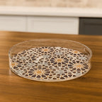 Round Acrylic Printed Serving Tray Set (2 Pcs) | Full House Lebanon