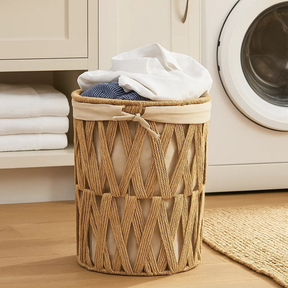 Cannon Woven Basket with Lid & Fabric Lining - Large | Full House Lebanon