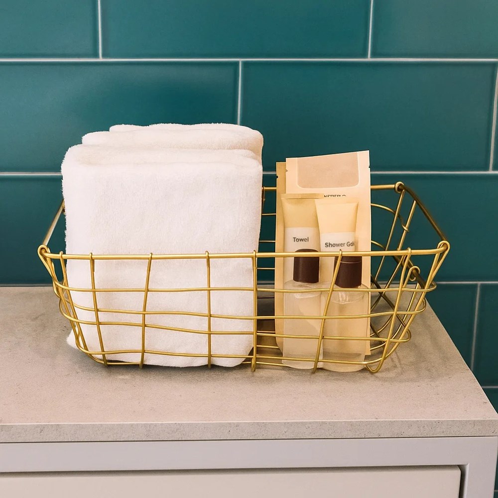 Gold Wire Basket Set (2 Pcs) | Full House Lebanon